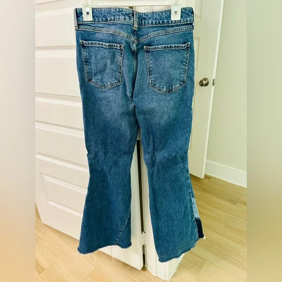 Forever 21 Blue Patchwork Wide-Leg Jeans - Picture 4 of 8